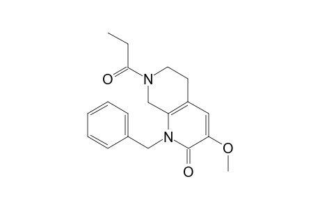 1-Benzyl-3-methoxy-7-(1-oxopropyl)-5,6,7,8-tetrahydro-1,7-naphthrridin-2(1H)-one