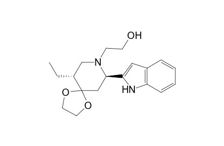 1,4-Dioxa-8-azaspiro[4.5]decane-8-ethanol, 6-ethyl-9-(1H-indol-2-yl)-, trans-
