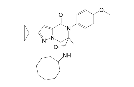 N-cyclooctyl-2-cyclopropyl-5-(4-methoxyphenyl)-6-methyl-4-oxo-4H,5H,6H,7H-pyrazolo[1,5-a]pyrazine-6-carboxamide