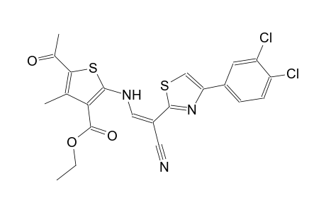 ethyl 5-acetyl-2-({(Z)-2-cyano-2-[4-(3,4-dichlorophenyl)-1,3-thiazol-2-yl]ethenyl}amino)-4-methyl-3-thiophenecarboxylate