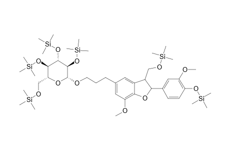 .beta.-D-Glucopyranoside, 3-[2,3-dihydro-2-(4-hydroxy-3-methoxyphenyl)-3-(hydroxymethyl)-7-methoxy-5-benzofuranyl]propyl, 6tms derivative