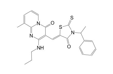 9-methyl-3-{(Z)-[4-oxo-3-(1-phenylethyl)-2-thioxo-1,3-thiazolidin-5-ylidene]methyl}-2-(propylamino)-4H-pyrido[1,2-a]pyrimidin-4-one