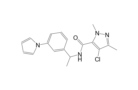 4-chloro-1,3-dimethyl-N-{1-[3-(1H-pyrrol-1-yl)phenyl]ethyl}-1H-pyrazole-5-carboxamide