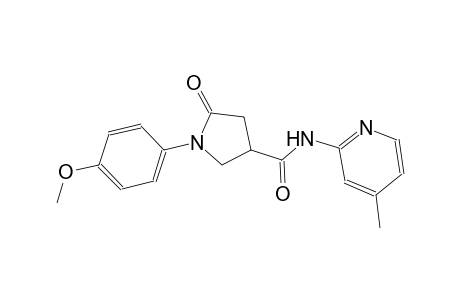 1-(4-methoxyphenyl)-N-(4-methyl-2-pyridinyl)-5-oxo-3-pyrrolidinecarboxamide