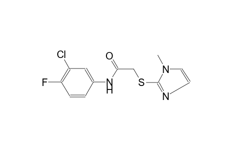 acetamide, N-(3-chloro-4-fluorophenyl)-2-[(1-methyl-1H-imidazol-2-yl)thio]-