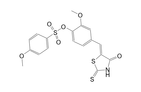 2-methoxy-4-[(Z)-(4-oxo-2-thioxo-1,3-thiazolidin-5-ylidene)methyl]phenyl 4-methoxybenzenesulfonate