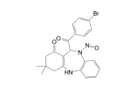 3,3-Dimethyl-10-nitroso-11-(p-bromobenzoyl)-2,3,4,5,10,11-hexahydro-1H-dibenzo[b,e]-[1,4]diazepin-1-one