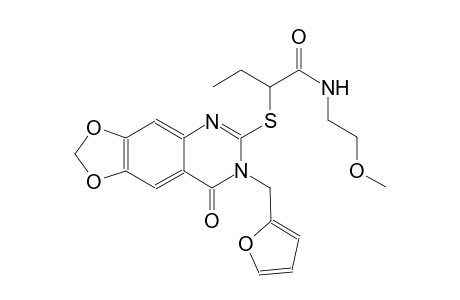 butanamide, 2-[[7-(2-furanylmethyl)-7,8-dihydro-8-oxo[1,3]dioxolo[4,5-g]quinazolin-6-yl]thio]-N-(2-methoxyethyl)-