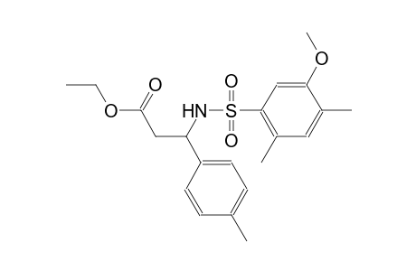 benzenepropanoic acid, beta-[[(5-methoxy-2,4-dimethylphenyl)sulfonyl]amino]-4-methyl-, ethyl ester