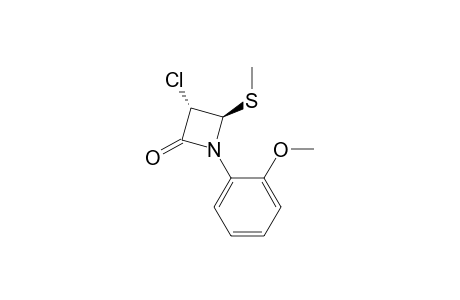 2-Azetidinone, 3-chloro-1-(2-methoxyphenyl)-4-(methylthio)-, (3R-trans)-