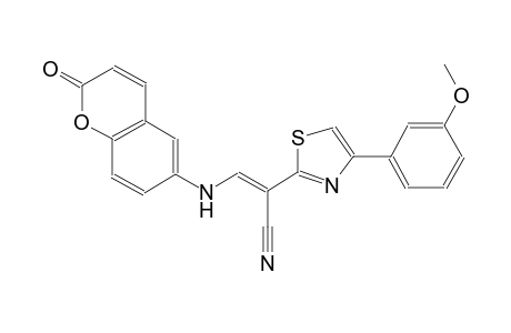 (2E)-2-[4-(3-methoxyphenyl)-1,3-thiazol-2-yl]-3-[(2-oxo-2H-chromen-6-yl)amino]-2-propenenitrile