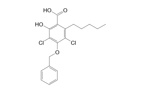 4-Benzyloxy-3,5-dichloro-2-hydroxy-6-pentylbenzoic acid