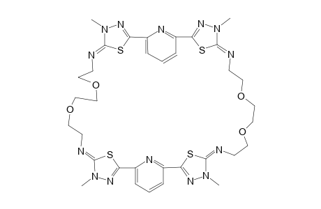 BIS-[5,5'-(3,6-DIOXA-1,8-OCTANDIYLDIAMINO)-BIS-(4-METHYL-1,3,4-THIADIAZOLO-5-YLIDENE-2-YL)-(2,6-PYRIDINEDIYL)]-PHANE