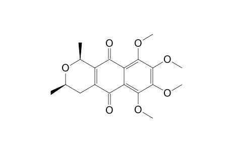 (+/-)-CIS-6,7,8,9-TETRAMETHOXY-1,3-DIMETHYL-3,4,5,10-TETRAHYDRO-1H-NAPHTO-[2,3-C]-PYRAN-5,10-DIONE