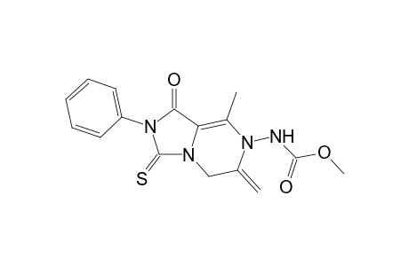 Methyl N-(8-methyl-6-methylene-1-oxo-2-phenyl-3-thioxo-1,2,3,5,7-hexahydroimidazo[1,5-a]pyrazin-7-yl)carbamate