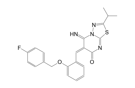 7H-[1,3,4]thiadiazolo[3,2-a]pyrimidin-7-one, 6-[[2-[(4-fluorophenyl)methoxy]phenyl]methylene]-5,6-dihydro-5-imino-2-(1-methylethyl)-, (6Z)-