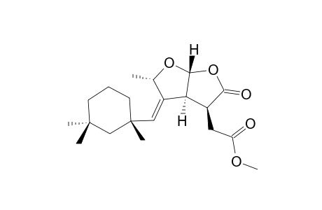 METHYL-(4E,1'S*,3R*,3AR*,5R*,6AS*)-5-METHYL-2-OXO-4-(1',3',3'-TRIMETHYLCYCLOHEXYLMETHYLENE)-HEXAHYDROFURO-[2,3-B]-FURAN-3-ACETATE;APLYTANGENE-2