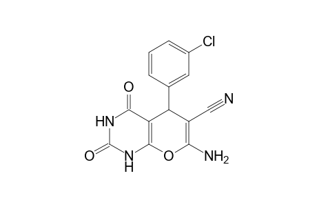 7-Amino-5-(3-chlorophenyl)-6-cyano-5H-pyrano[2,3-d]pyrimidin-(1H,3H)-2,4-dione
