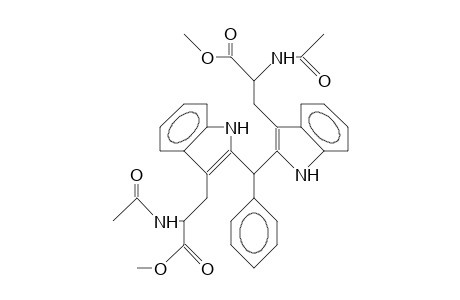 Phenyl-2,2'-diindolyl-methane-3,3'-bis(2-acetamido-propionic acid, methyl ester)