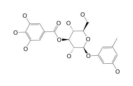 CLEYERATANNIN-A;3-HYDROXY-5-METHYLPHENOL-1-O-BETA-D-(3'-O-GALLOYL)-GLUCOPYRANOSIDE
