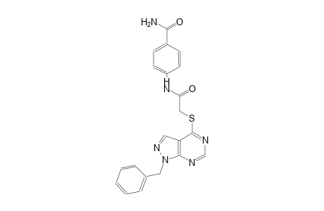 4-({[(1-benzyl-1H-pyrazolo[3,4-d]pyrimidin-4-yl)sulfanyl]acetyl}amino)benzamide