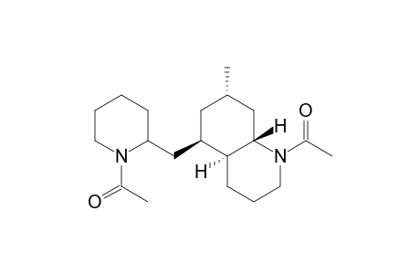 Quinoline, 1-acetyl-5-[(1-acetyl-2-piperidinyl)methyl]decahydro-7-methyl-, [4a.alpha.,5.beta.(S*),7.alpha.,8a.beta.]-