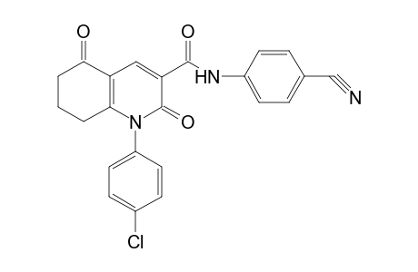 1-(4-Chlorophenyl)-N-(4-cyanophenyl)-2,5-bis(oxidanylidene)-7,8-dihydro-6H-quinoline-3-carboxamide