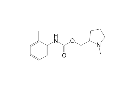 o-methylcarbanilic acid, (1-methyl-2-pyrrolidinyl)methyl ester
