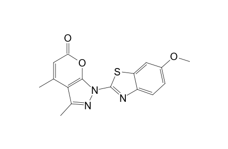 1-(6-Methoxy-1,3-benzothiazol-2-yl)-3,4-dimethyl-6-pyrano[2,3-c]pyrazolone