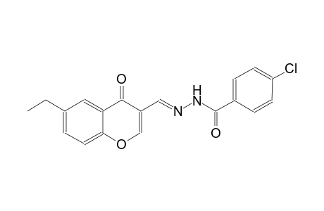 4-chloro-N'-[(E)-(6-ethyl-4-oxo-4H-chromen-3-yl)methylidene]benzohydrazide