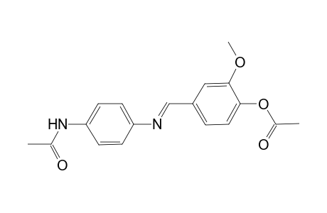 4-((E)-([4-(Acetylamino)phenyl]imino)methyl)-2-methoxyphenyl acetate