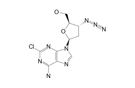 9-(3-AZIDO-2,3-DIDEOXY-BETA-L-ERYTHRO-PENTOFURANOSYL)-2-CHLORO-ADENINE