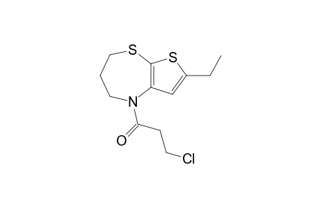 2-Ethyl-4-(3'-chloropropanoyl)-4,5,6,7-tetrahydrothieno[2,3-b]-(1,4)-thiazepine