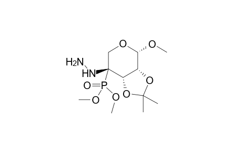 Methyl 4-deoxy-4-(dimethoxyphosphinyl)-2,3-O-isopropylidene-(4S)-4-hydrazine-.beta.-D-erythropentopyranoside