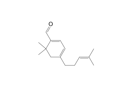 4-(4-Methylpent-3-en-1-yl)-6,6-dimethylcyclohexa-1,3-diene-carbaldehyde