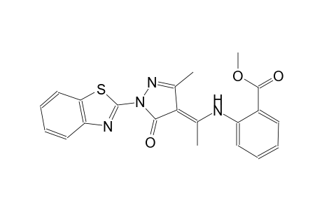 methyl 2-({(1E)-1-[1-(1,3-benzothiazol-2-yl)-3-methyl-5-oxo-1,5-dihydro-4H-pyrazol-4-ylidene]ethyl}amino)benzoate