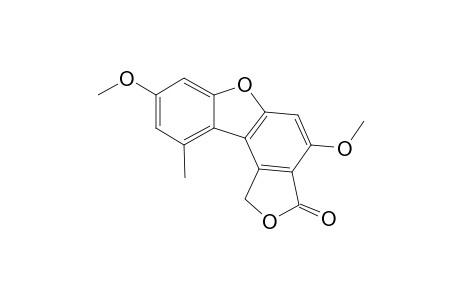 2-Dibenzofurancarboxylic acid, 1-(hydroxymethyl)-3,7-dimethoxy-9-methyl-, .gamma.-lactone