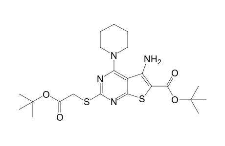 5-Amino-2-[(2-tert-butoxy-2-keto-ethyl)thio]-4-piperidino-thieno[2,3-d]pyrimidine-6-carboxylic acid tert-butyl ester