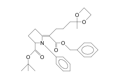 (R)-1-Benzyl-5-(4-[2-methyl-1,3-dioxolan-2-yl]-1-benzyloxycarbonyl>-butylidene)-proline tert-butyl ester