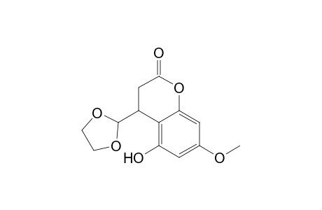 3,4-Dihydro-4-(1,3-dioxolan-2-yl)-5-hydroxy-7-methoxy-1(2H)-benzopyran-2-one
