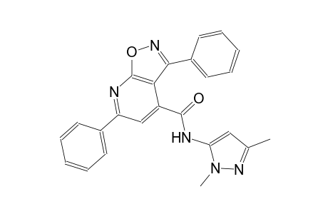 isoxazolo[5,4-b]pyridine-4-carboxamide, N-(1,3-dimethyl-1H-pyrazol-5-yl)-3,6-diphenyl-