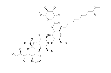 8-METHOXYCARBONYLOCTYL-5-N-ACETYL-ALPHA-NEURAMINYL-(2->3)-BETA-D-GALACTOPYRANOSYL-(1->3)-2-DEOXY-2-(METHYL-BETA-L-GALACTOPYRANOSYLURONAMIDE)-BETA-