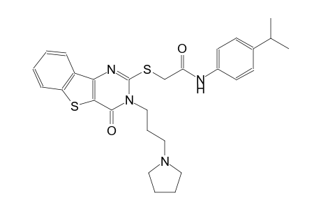 N-(4-isopropylphenyl)-2-({4-oxo-3-[3-(1-pyrrolidinyl)propyl]-3,4-dihydro[1]benzothieno[3,2-d]pyrimidin-2-yl}sulfanyl)acetamide
