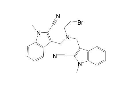3-[[2-bromoethyl-[(2-cyano-1-methyl-3-indolyl)methyl]amino]methyl]-1-methyl-2-indolecarbonitrile