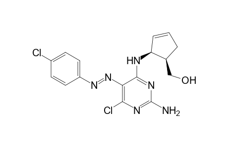 (+-)-cis-2-{[2-Amino-6-chloro-5-(4-chlorophenylazoyl)-4-pyrimidinyl]amino}-3-cyclopentenylmethanol