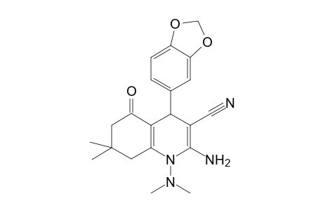 2-Amino-4-(1,3-benzodioxol-5-yl)-1-(dimethylamino)-5-keto-7,7-dimethyl-6,8-dihydro-4H-quinoline-3-carbonitrile