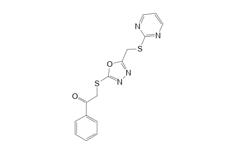 2-[5-[(PYRIMIDIN-2-YLTHIO)-METHYL]-1,3,4-OXADIAZOL-2-YLTHIO]-ACETOPHENONE