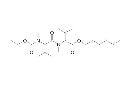 Valylvaline, N,N'-dimethyl-N'-ethoxycarbonyl-, hexyl ester