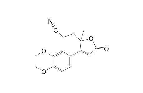 2,5-dihydro-3-(3,4-dimethoxyphenyl)-2-methyl-5-oxo-2-furanpropionitrile