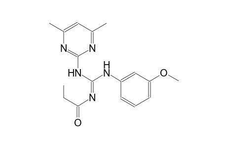 N-(4,6-dimethyl-2-pyrimidinyl)-N'-(3-methoxyphenyl)-N''-[(Z)-propanoyl]guanidine
